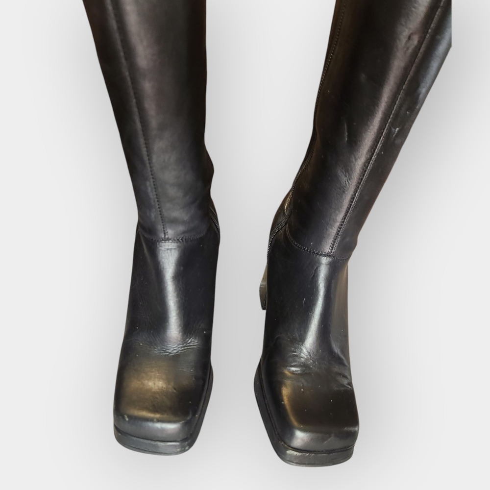 Vintage Steve Madden Latoya Leather Platform Boots! - Picture 6 of 9